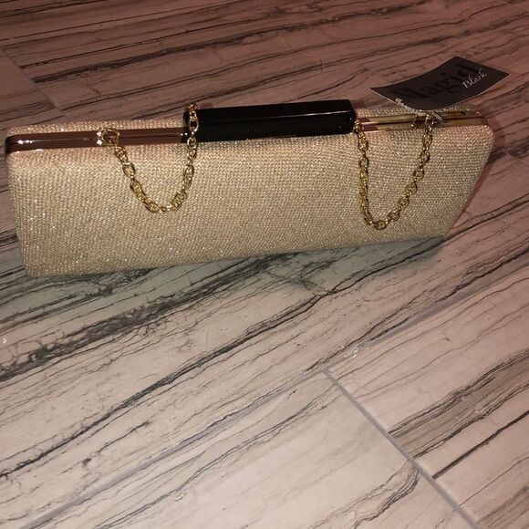Gold shimmer clutch prom , wedding , party.. - Picture 2 of 5
